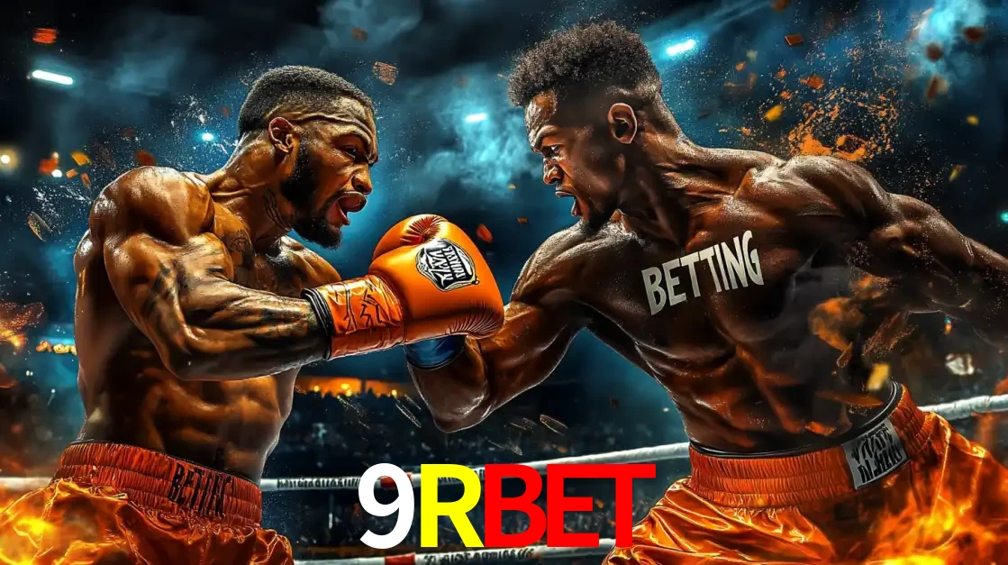 Dois boxeadores em uma luta intensa e explosiva, representando a adrenalina e as oportunidades de apostas em esportes de combate disponíveis na plataforma 9RBET.