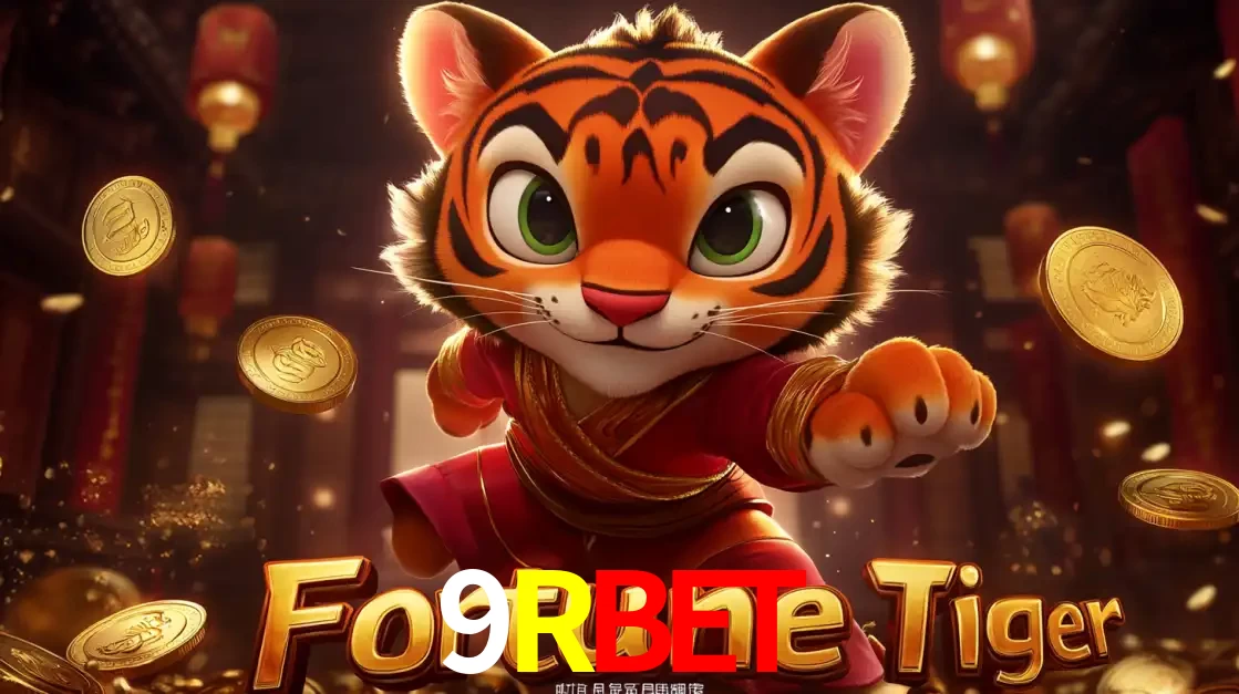 O carismático mascote do jogo de slot Fortune Tiger, um tigre fofo em pose de artes marciais, pronto para trazer sorte e multiplicadores de ganhos no cassino online 9RBET.