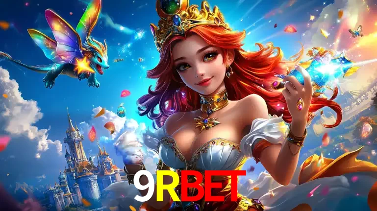 A princesa de um reino de fantasia mágico, com seu pequeno dragão, apresentando um mundo de prêmios encantados nos jogos de caça-níqueis do cassino 9RBET.
